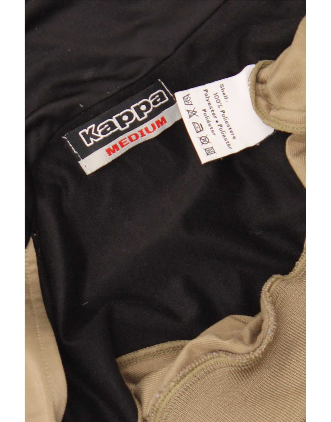 Kappa Herren-Trainingsanzug-Top-Jacke aus mittelbraunem Colourblock-Polyester