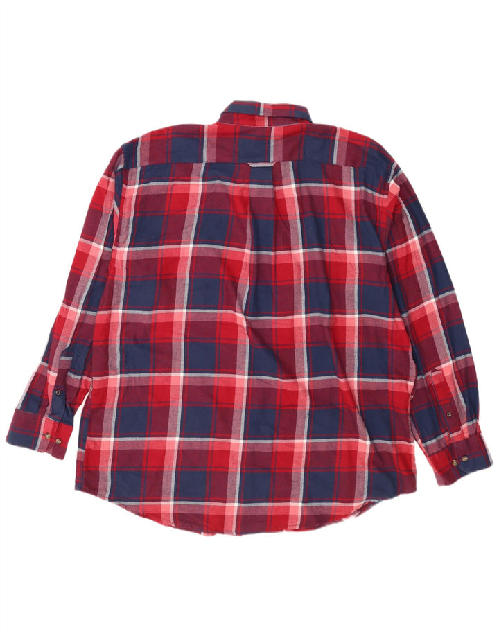 Izod Herren-Flanellhemd 2XL, rot kariert, Baumwolle