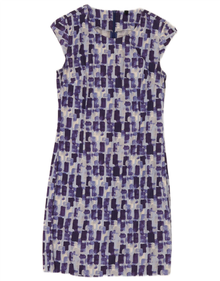 Benetton Damen-Etuikleid, UK-Größe 40, klein, blau kariert, Baumwolle