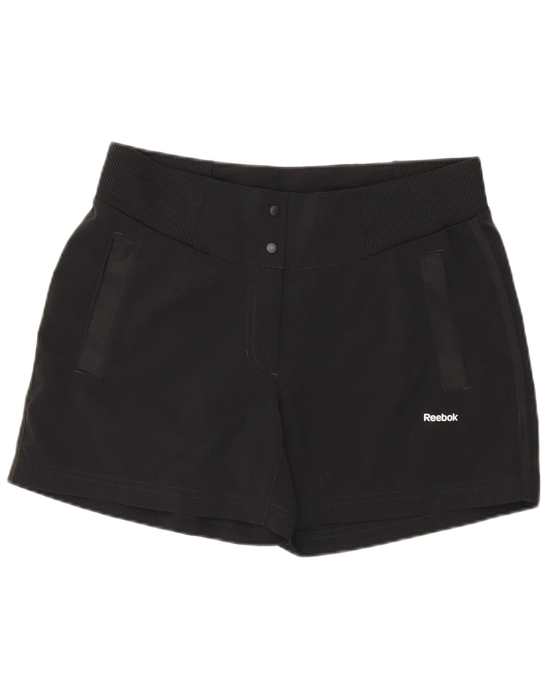 Reebok Damen Shorts UK 12 Medium W30 Schwarz Polyester