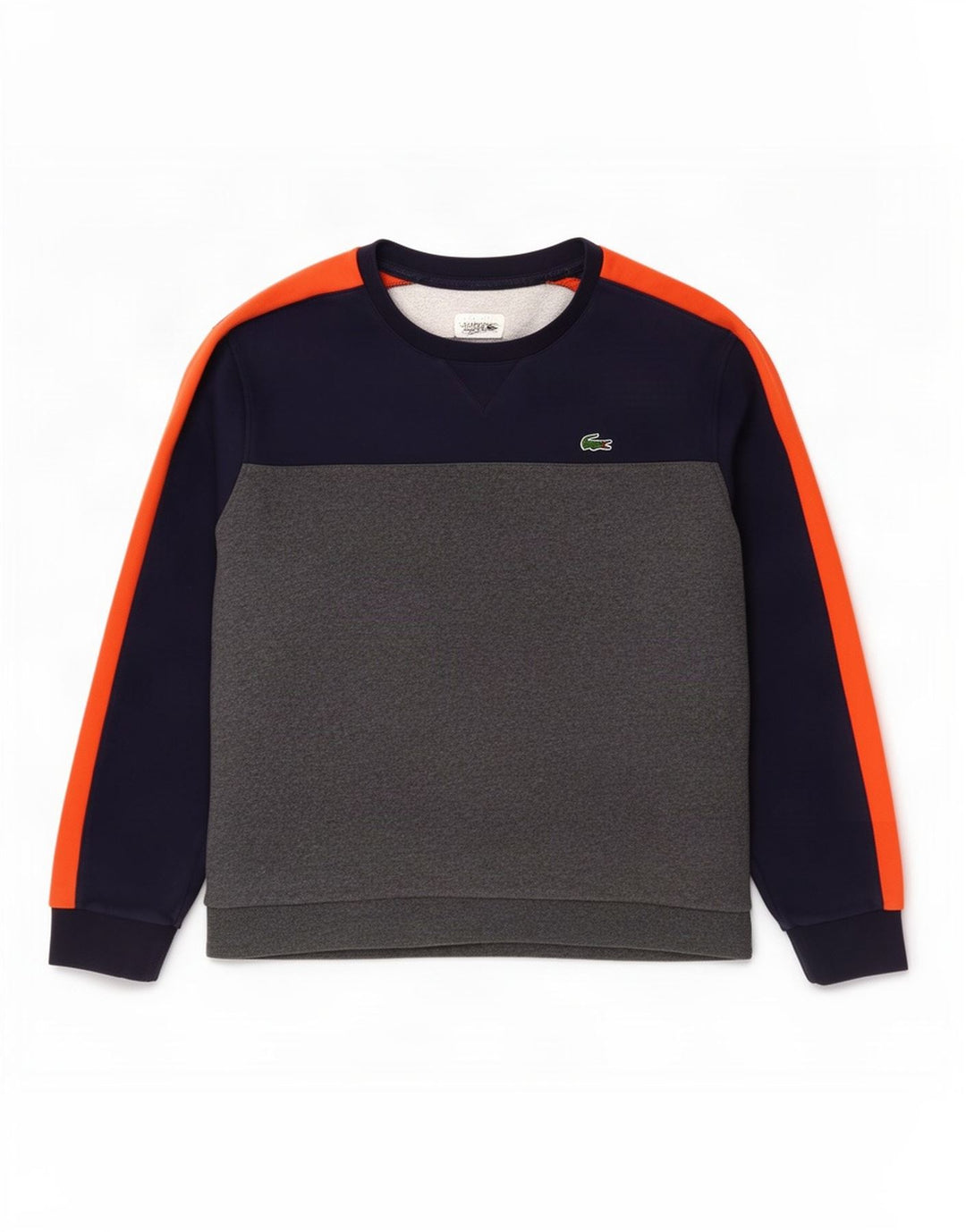 Lacoste Herren-Sweatshirt-Pullover, Größe 8 3XL, graue Colourblock-Baumwolle