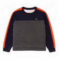Lacoste Herren-Sweatshirt-Pullover, Größe 8 3XL, graue Colourblock-Baumwolle