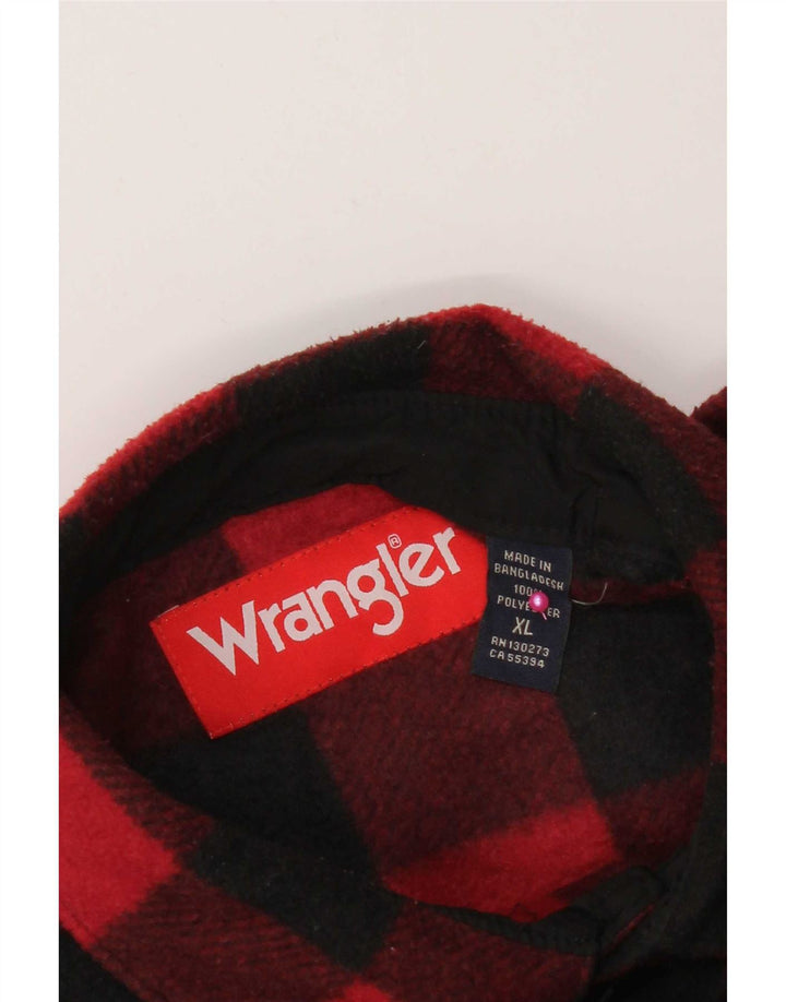 Wrangler Herren-Flanellhemd XL, rot kariert, Polyester
