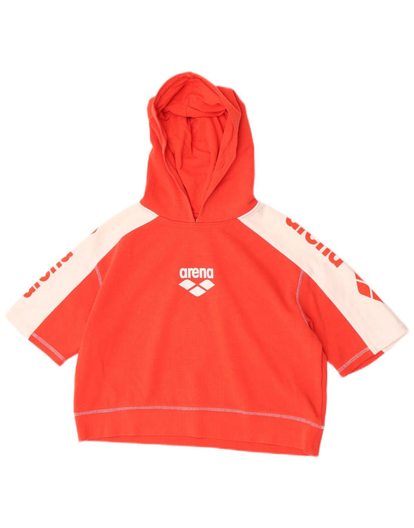 Arena Damen Übergroßer grafischer Kapuzenpullover UK 6 XS Roter Farbblock