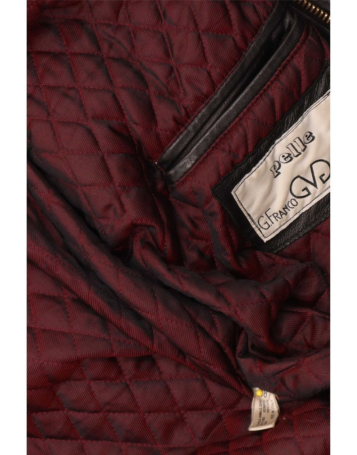 Vintage Herren Lederjacke IT 48 Medium Schwarz