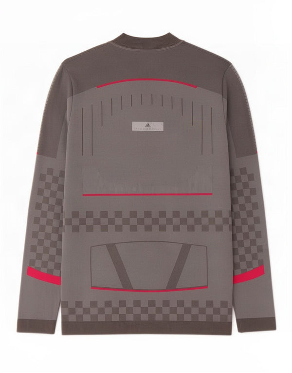 Adidas Damen-Pullover-Trainingsanzug-Oberteil, UK-Größe 44, großes graues geometrisches Polyester