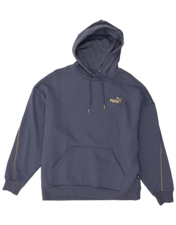 Puma Damen Kapuzenpullover UK 16 Große blaue Baumwolle