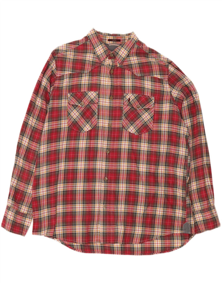 MARLBORO CLASSICS Herren Slim Fit Flanellhemd 3XL Rot kariert
