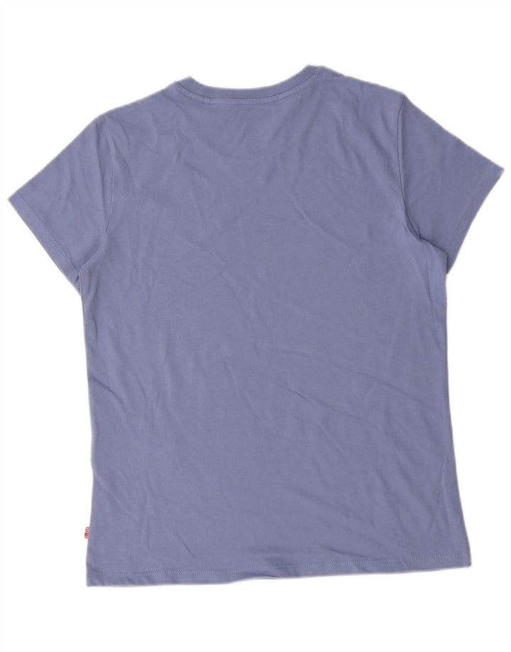 Levi's Damen-T-Shirt mit Grafik, UK 14, mittelblaue Baumwolle