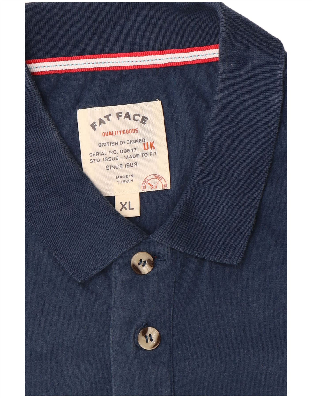 Fat Face Herren Poloshirt XL Marineblau gestreift