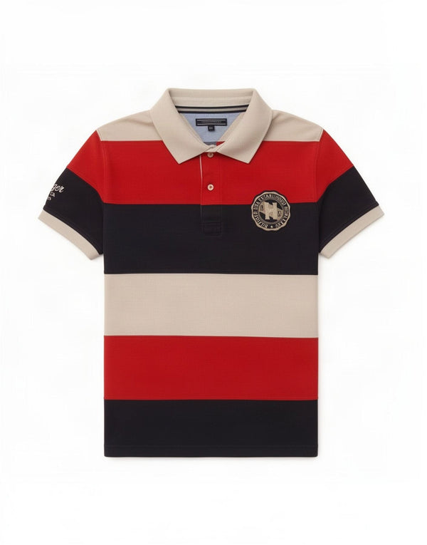 Tommy Hilfiger Herren-Poloshirt mit Grafik, XL, mehrfarbig, gestreift, Baumwolle