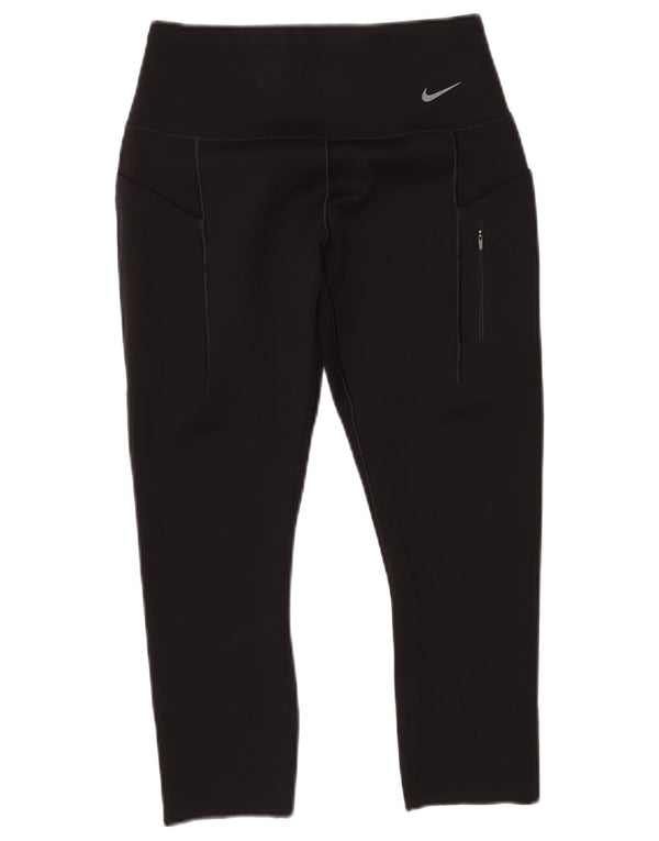 NIKE Damen Dri Fit Capri Leggings UK 12 Medium Schwarz