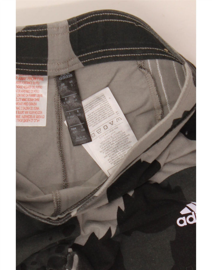 Adidas Mädchen-Leggings, 9–10 Jahre, graue Camouflage-Baumwolle