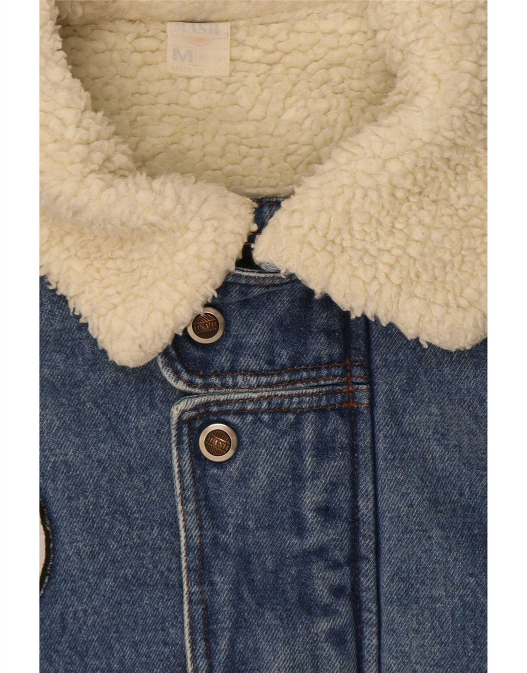 Mash Herren Sherpa Denim Flight Aviator Jacke IT 48/50 Mittelblau