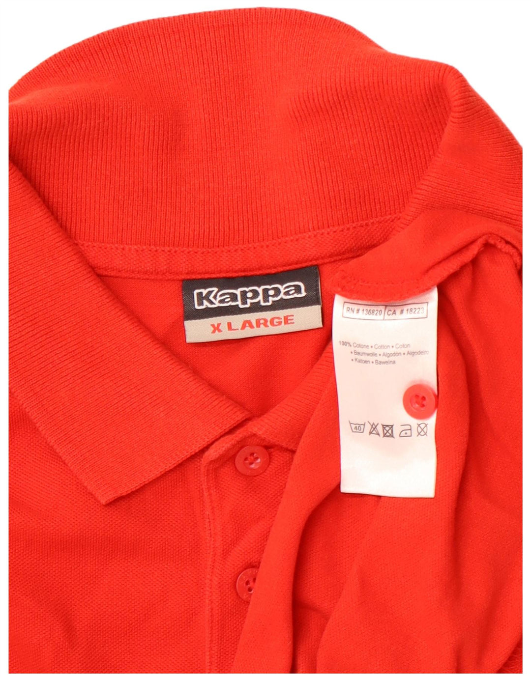 KAPPA Herren Poloshirt XL Rot Baumwolle