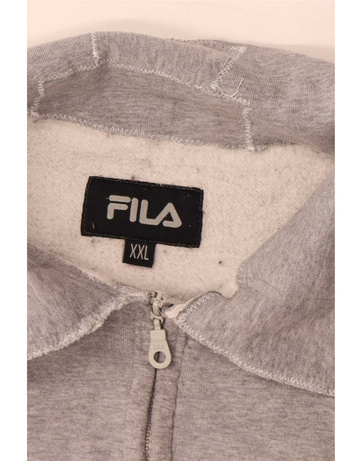 Fila Damen Grafik-Trainingsanzug-Top-Jacke UK 20 2XL Grau meliert