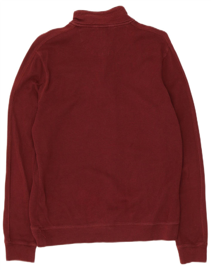 Calvin Klein Herren-Sweatshirt mit Reißverschluss am Hals, Größe S, kastanienbraune Baumwolle