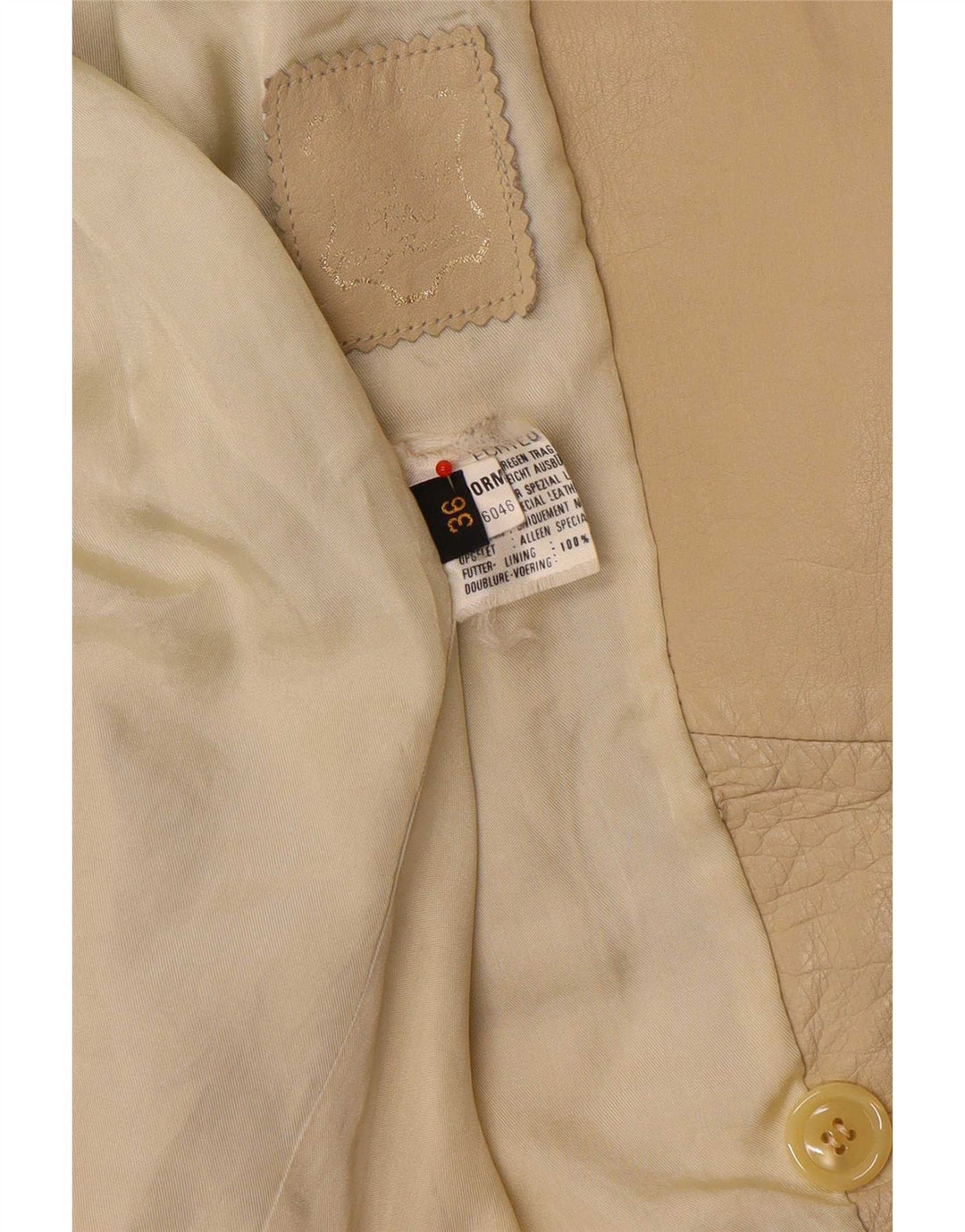 Vintage Damen übergroße zweireihige Blazerjacke EU 36 Small Beige