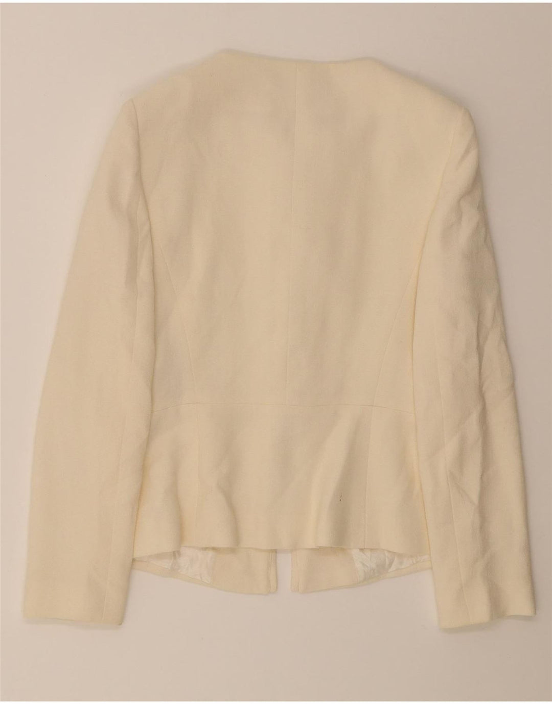 LUISA SPAGNOLI Womens Blazer Jacket IT 42 Medium Off White Viscose Vintage Luisa Spagnoli and Second-Hand Luisa Spagnoli from Messina Hembry 