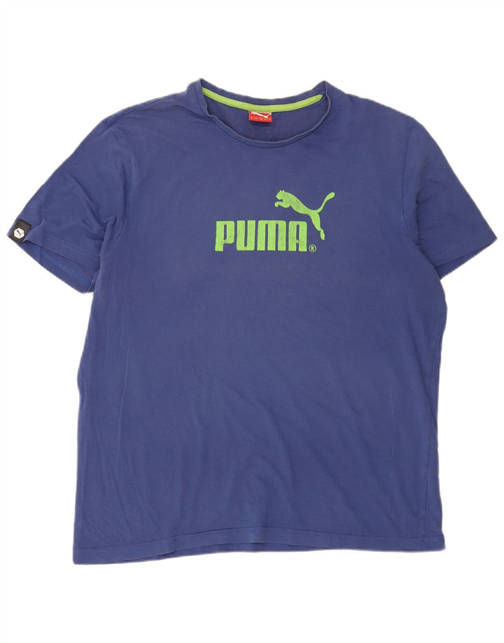 Puma Herren Grafik T-Shirt Top XL Blau Baumwolle