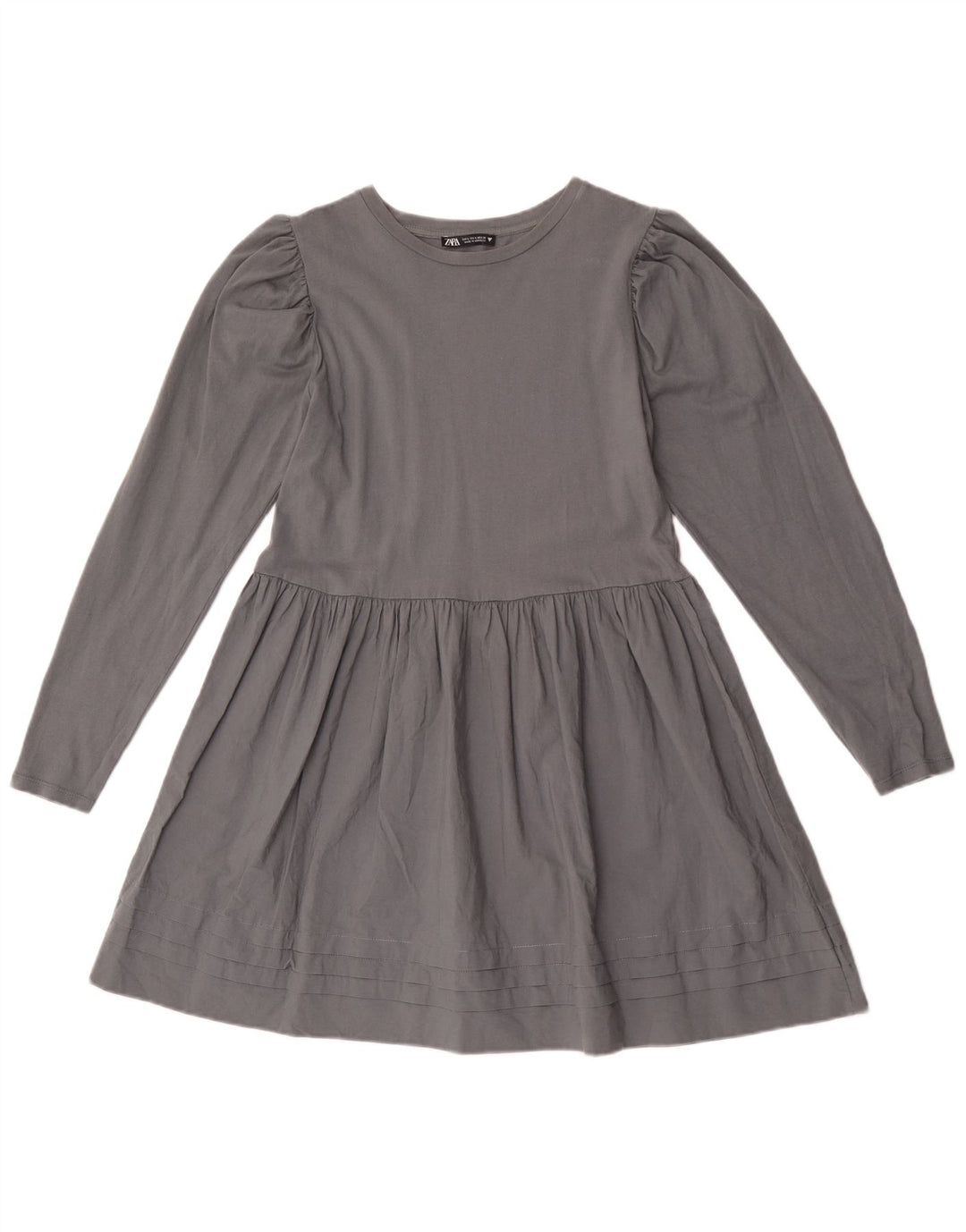 Zara Damen Langarm-A-Linien-Kleid, Größe 44, Grau