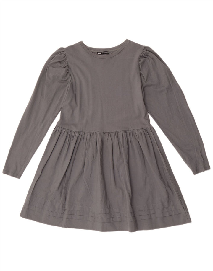 Zara Damen Langarm-A-Linien-Kleid, Größe 44, Grau