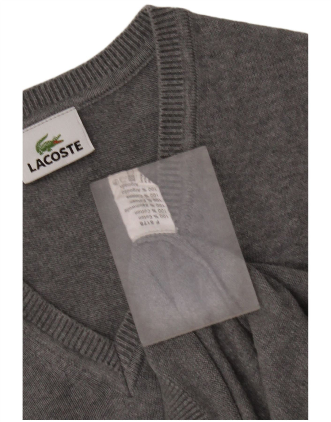 Lacoste Herren-Weste-Tanktop, Größe 3, kleine graue Baumwolle