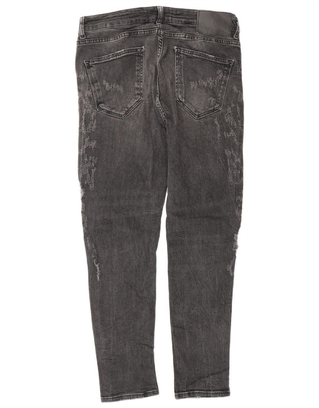 ZARA Herren Distressed Slim Jeans EU 42 Large W32 L30 Grau