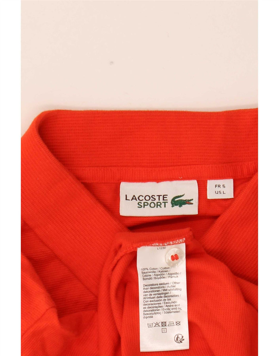Lacoste Herren-Poloshirt, Größe 5, große orangefarbene Baumwolle