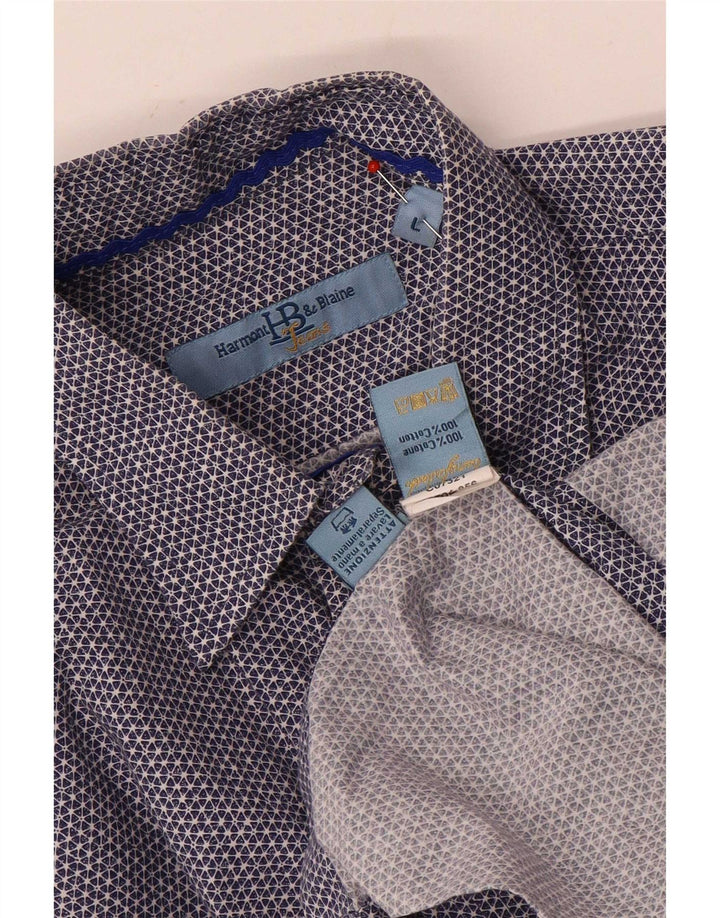 Harmont & Blaine Herrenhemd, groß, blau, geometrisch, Baumwolle