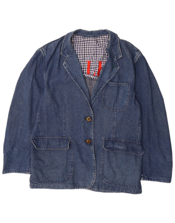 Valentino Womens Loose Fit 2 Button Denim Blazer Jacke IT 42 Mittelblau