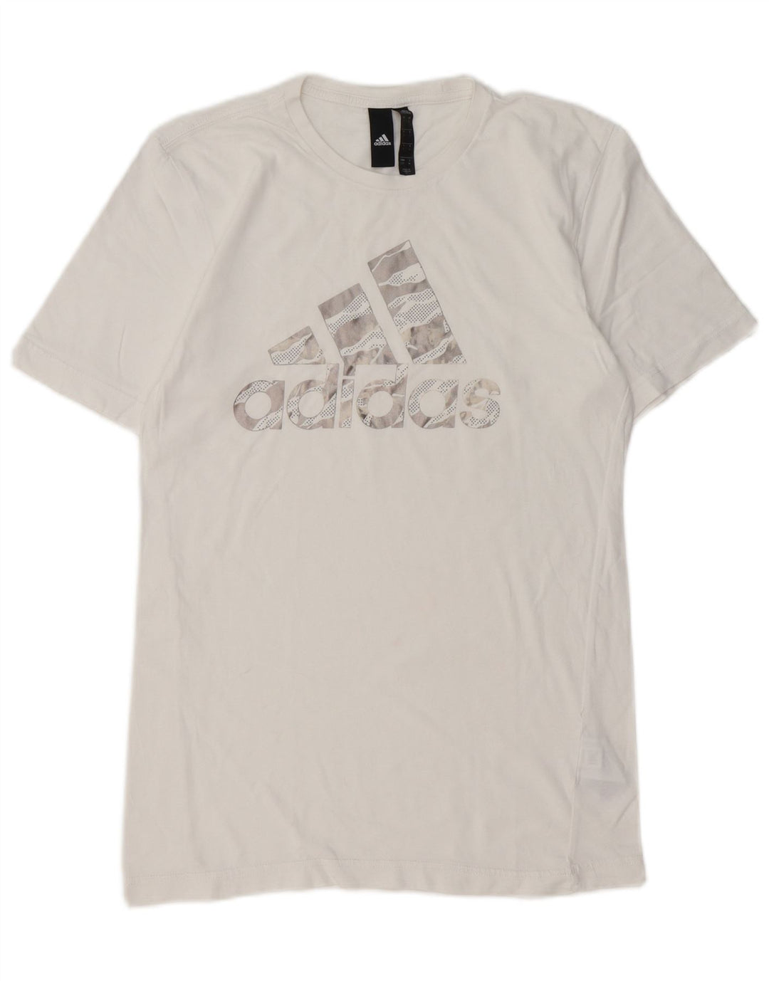 ADIDAS Herren Grafik T-Shirt Top Small Weiße Baumwolle