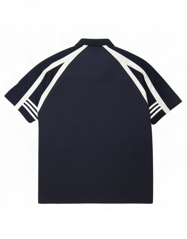 Adidas Herren Poloshirt UK 44/46 Large Marineblau Colourblock