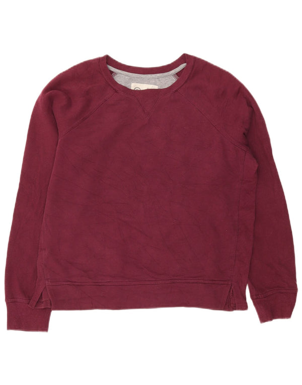Champion Damen Crop Oversized Sweatshirt Pullover UK 10 Small Burgunderrot