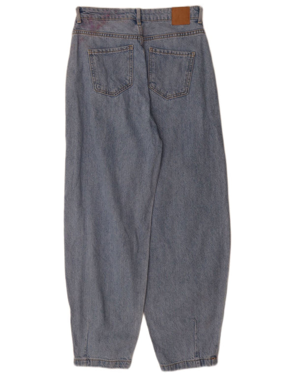 Zara Damen Ballon-Jeans mit hoher Taille, EU 34, 2XS, W24, L29, blaue Baumwolle
