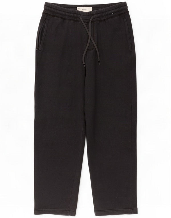 Hollister Mens Crop Tracksuit Trousers Medium Black
