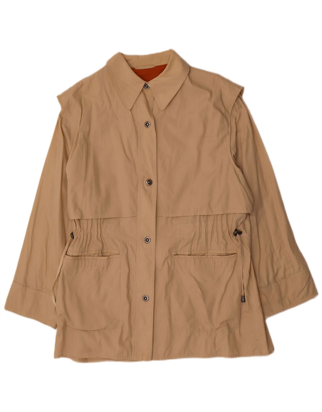 Vintage Damen Trenchcoat IT 46 Große Beige Baumwolle