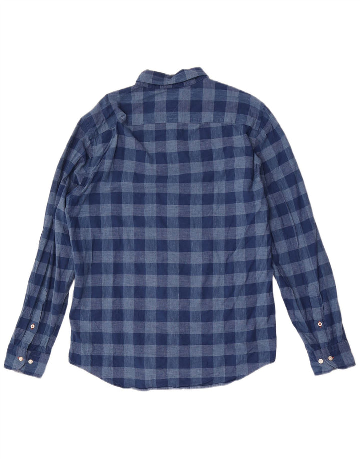 Tommy Hilfiger Herren-Hemd mit normaler Passform, große blaue Gingham-Baumwolle
