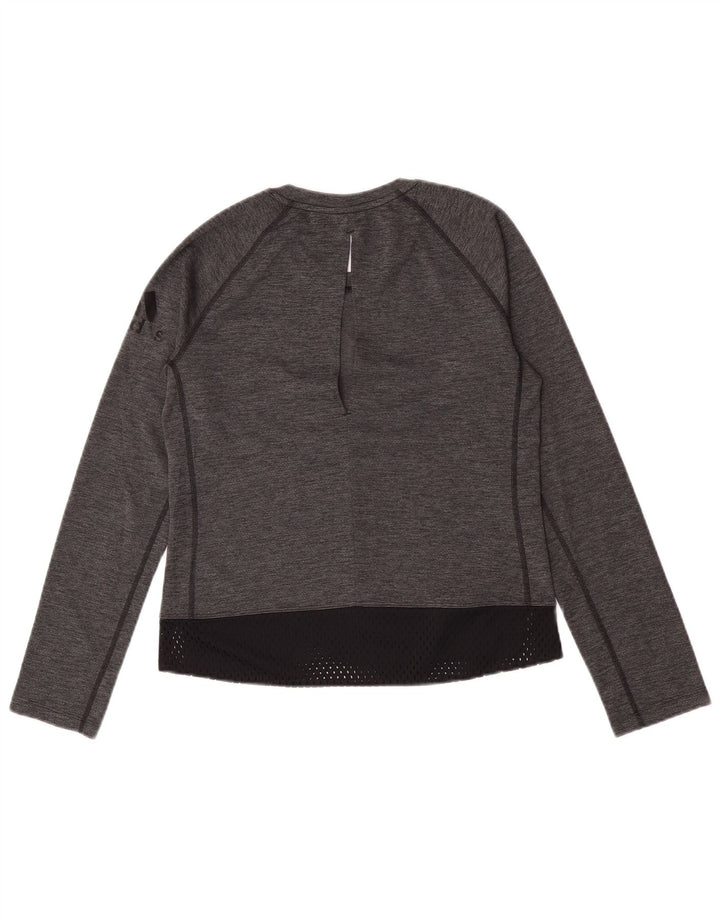 Adidas Damen Top Langarm UK 4/6 XS Grau Colourblock Polyester