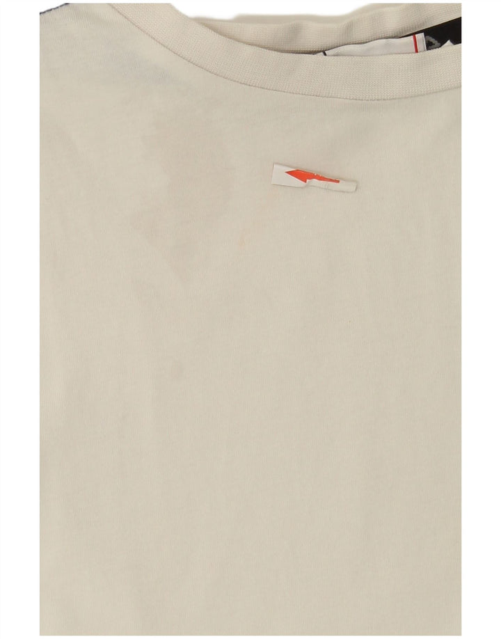 Fila Herren-T-Shirt mit Grafik, Größe S, weiße Farbblock-Baumwolle
