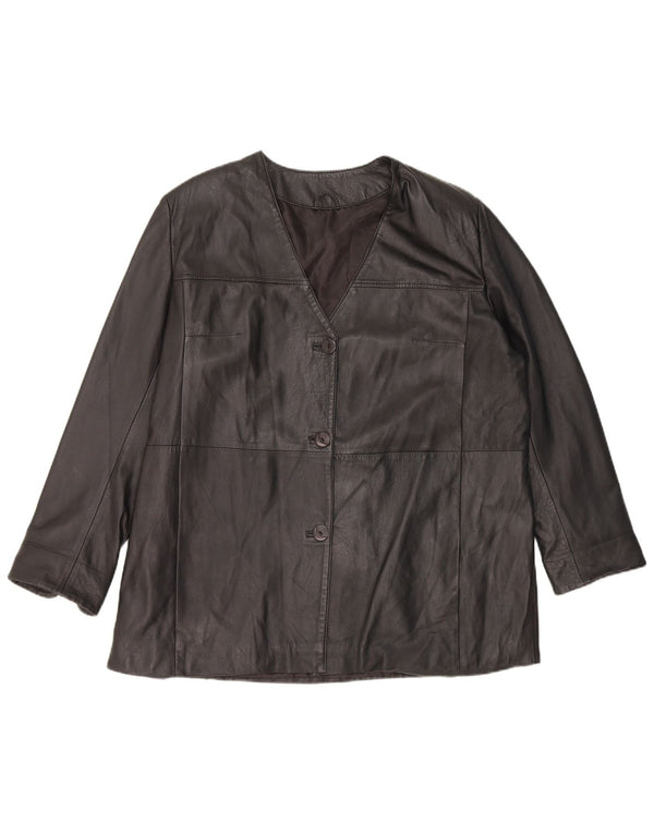 Vintage Damen Lederjacke UK 16 Large Schwarz