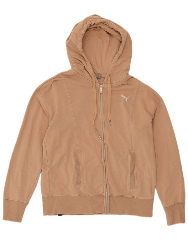 PUMA Damen Übergroßer Kapuzenpullover mit Reißverschluss, UK 6, XS, Beige, Baumwolle
