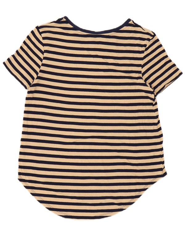 Oasis Womens Lash T-Shirt Top UK 10 Small Beige gestreifte Viskose