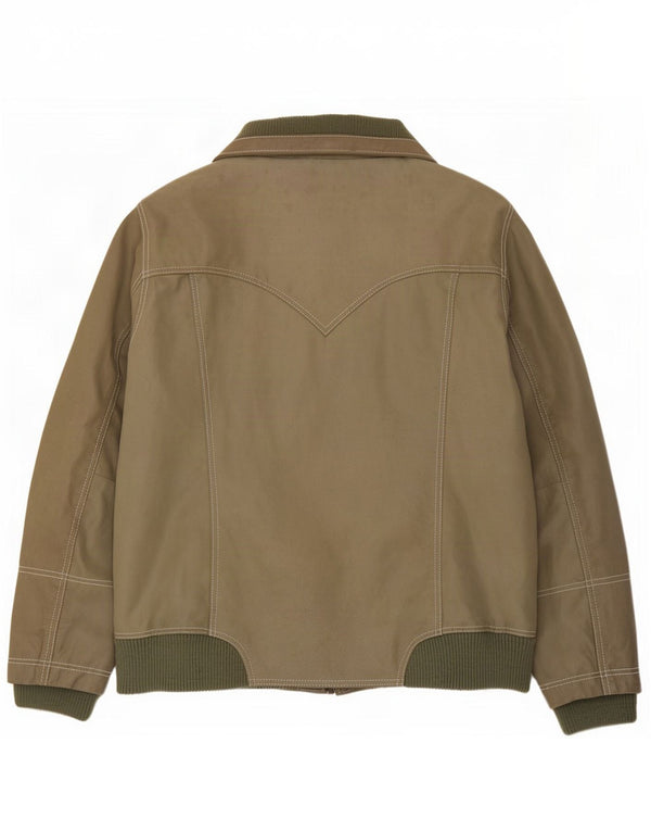 Zizzi Herren Lederjacke UK 36 Small Khaki