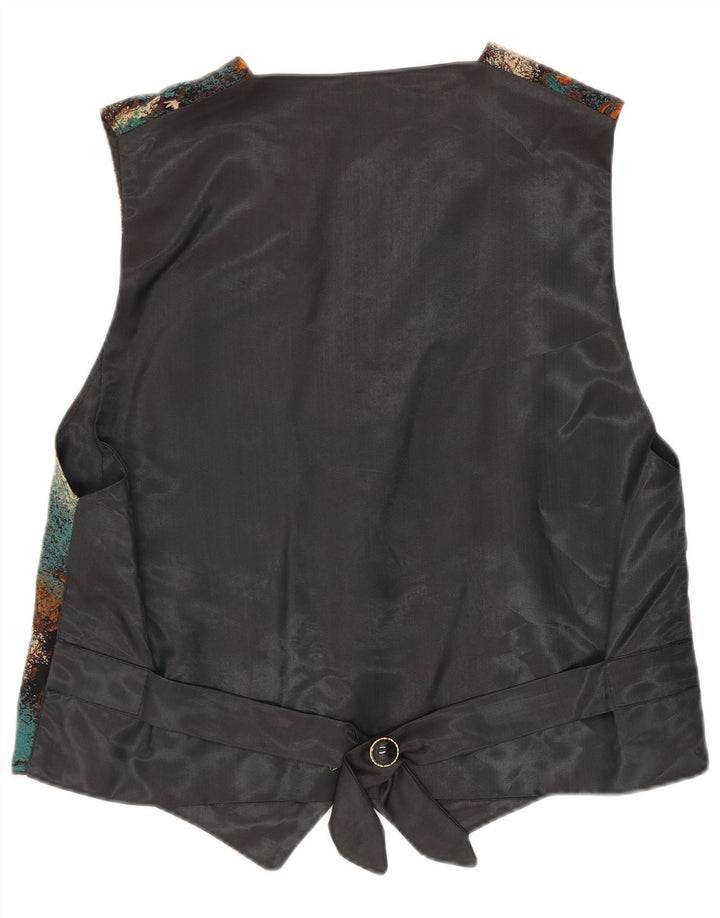 Vintage Damen Weste mit abstraktem Muster UK 14 Medium Mehrfarbig