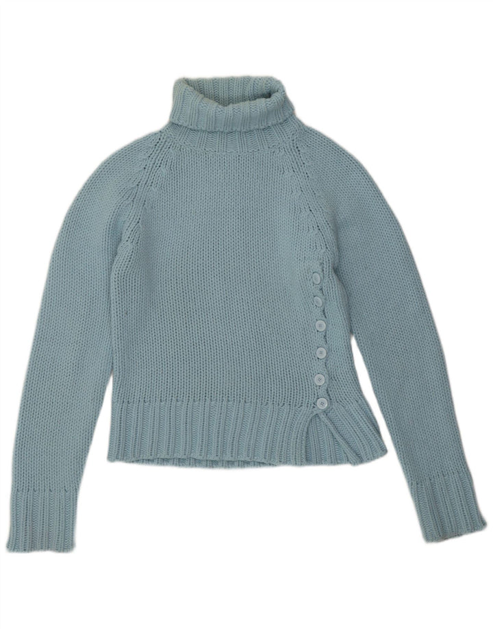 Rollkragenpullover für Damen von Zara, Gr. 44, Größe L, Blau, Acryl
