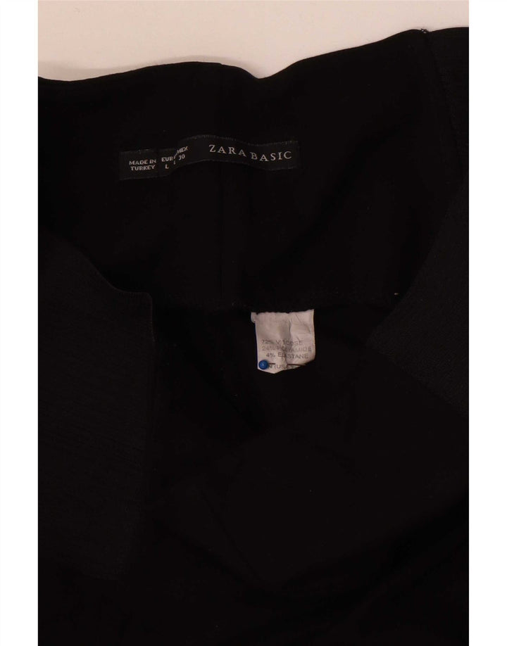 Zara Damen-Leggings, groß, schwarze Farbblock-Viskose