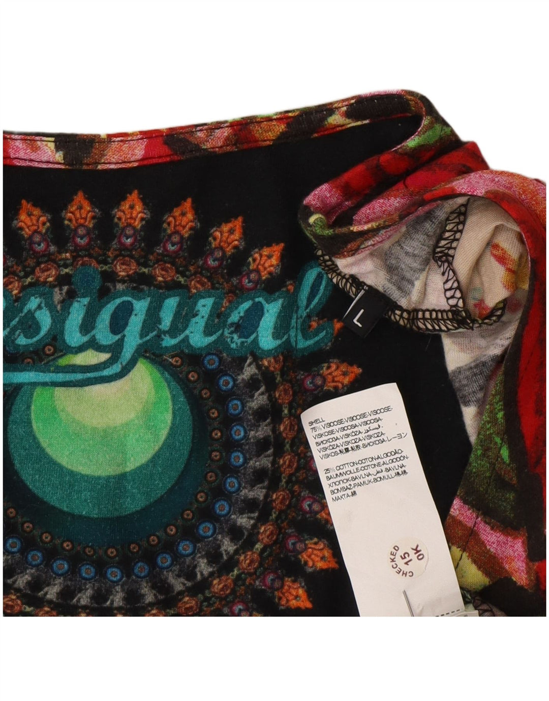 Desigual Womens Graphic A-Line Dress UK 14 Large Mehrfarbig Geometrisch