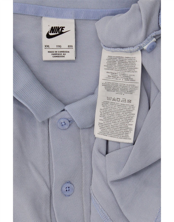 NIKE Mens Polo Shirt 2XL Blue Cotton Vintage Nike and Second-Hand Nike from Messina Hembry 
