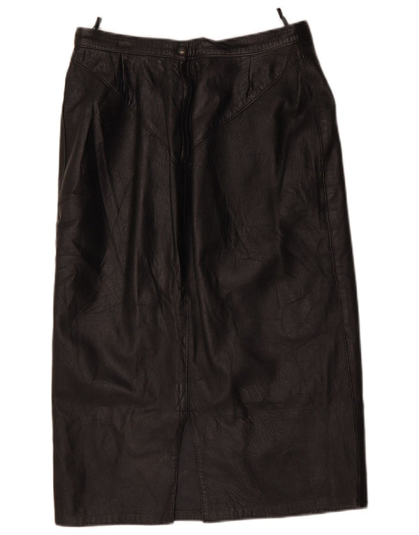 Vintage Damen Lederrock W28 Medium Schwarz